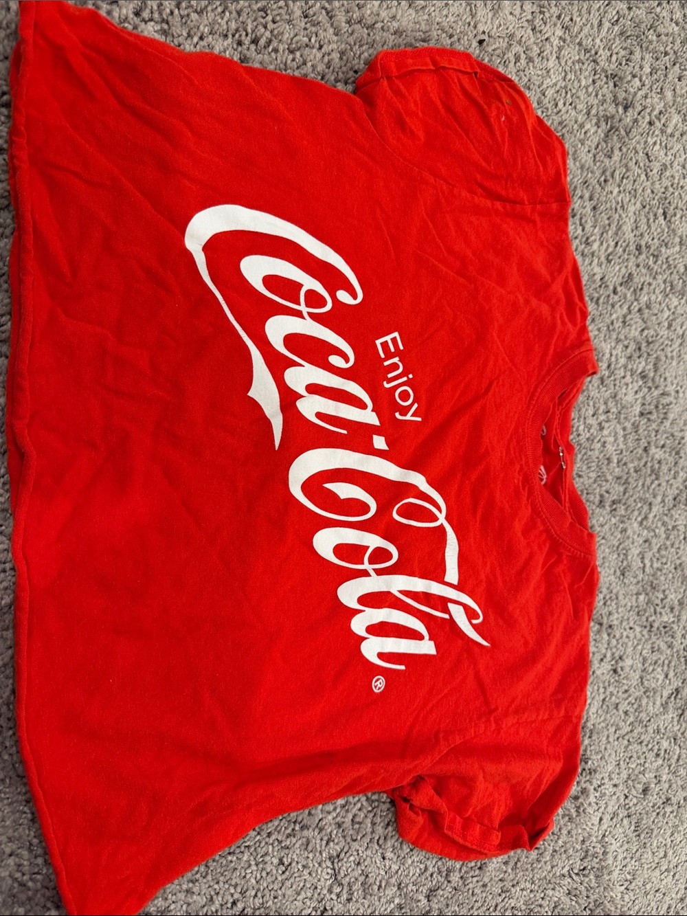 Coca Cola Red Short Sleeve Tee with White Script Logo
